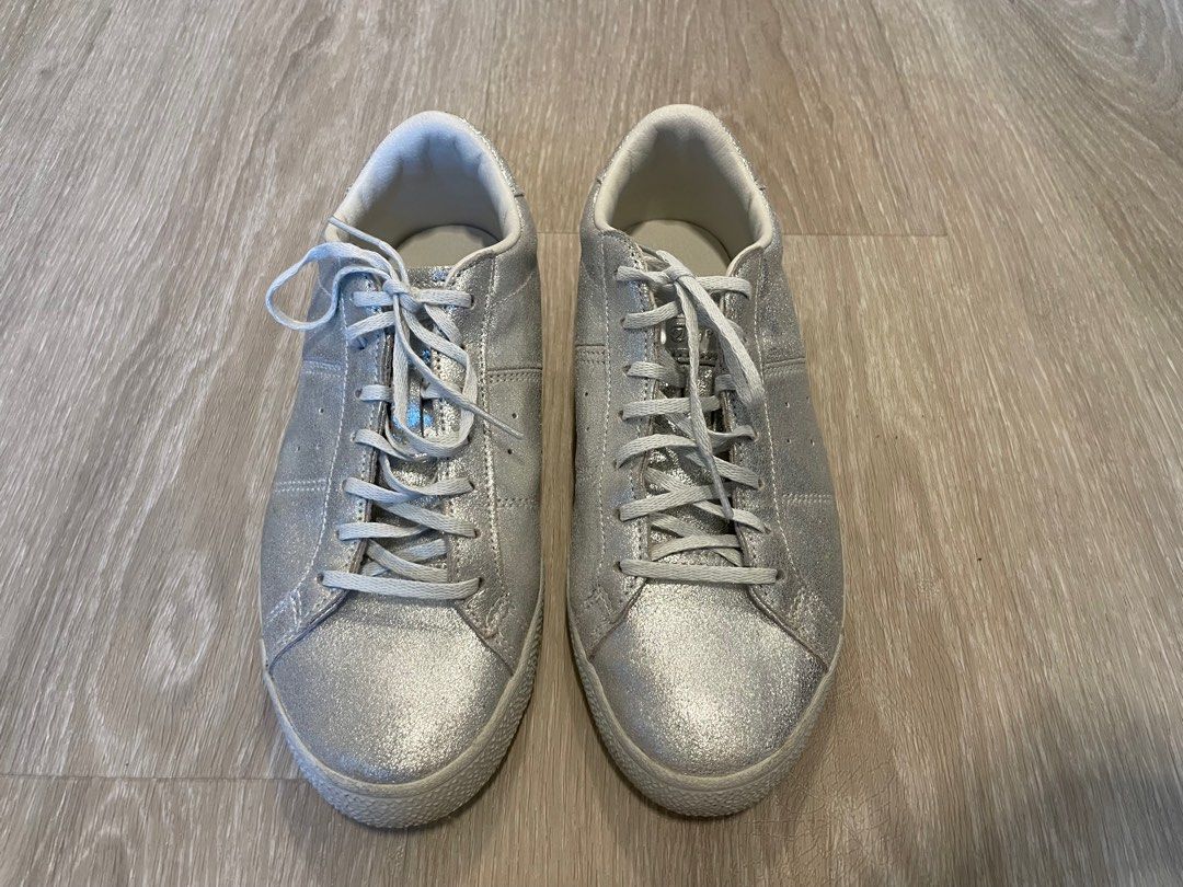 🌟🌟🌟 Onitsuka Tiger Metallic Silver Sneakers Size EU39 US6 24.5