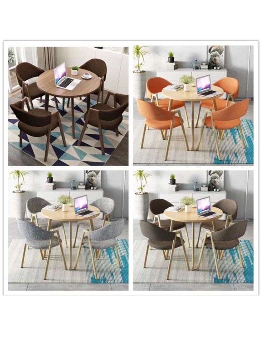 OPHELIA Round Dining Table Set, Furniture & Home Living, Furniture ...