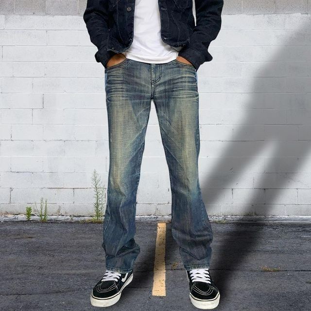 OPT Denim Regular Fit Straight Deep Blue Faded Wash Jeans (32), Fesyen ...