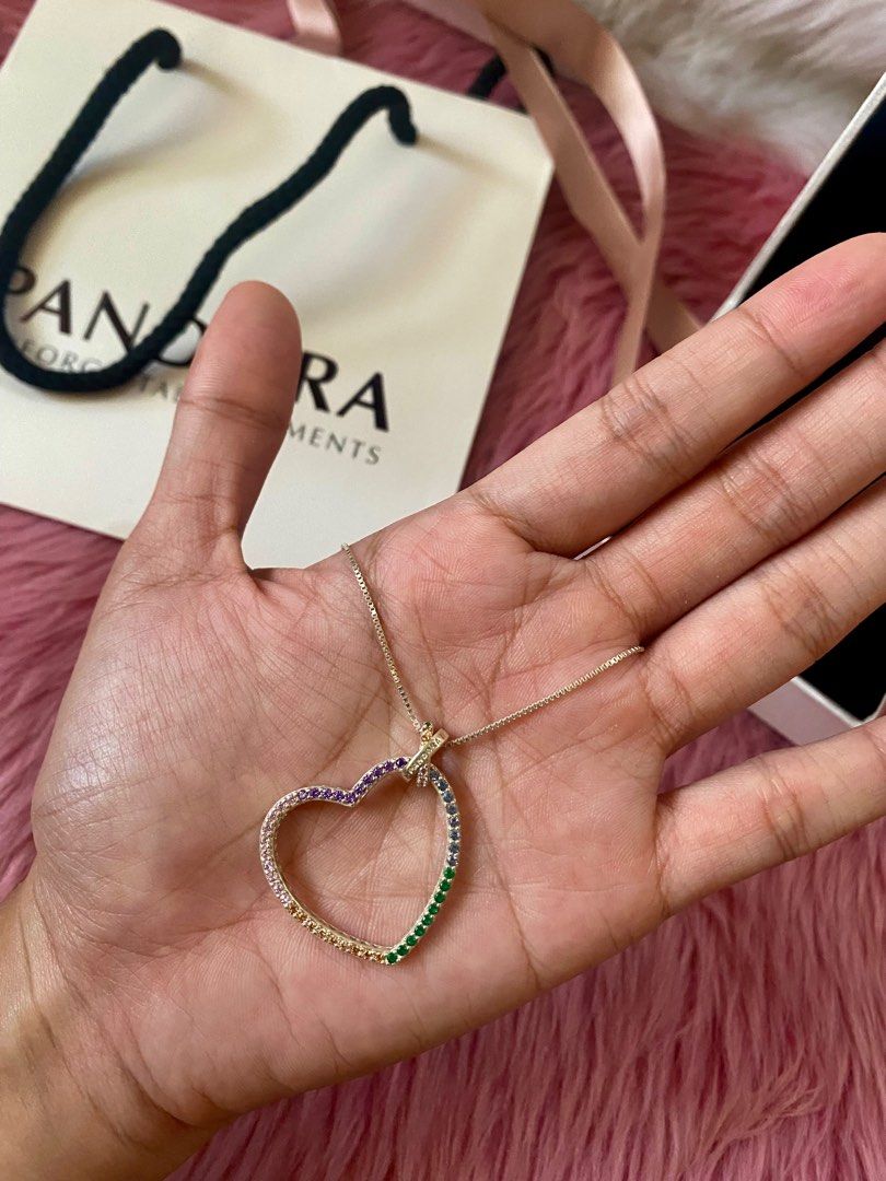 Pandora rainbow heart necklace on sale