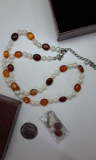 Pearl Bead Necklace and Earring Gift Set