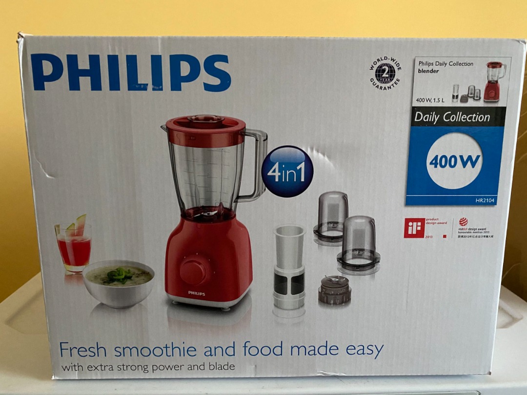 Philips 4 in 1 Blender Juicers HR2104 Daily Collection 400W, TV & Home