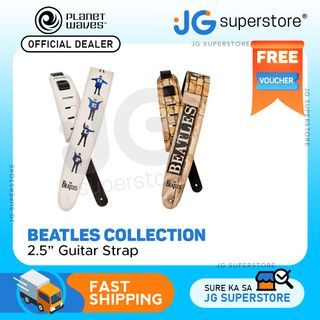 Planet Waves 2.5" The Beatles Collection Signature Vinyl Printed Guitar Strap (Help, Abbey Road) | 25LB03, 25LB07 | JG Superstore