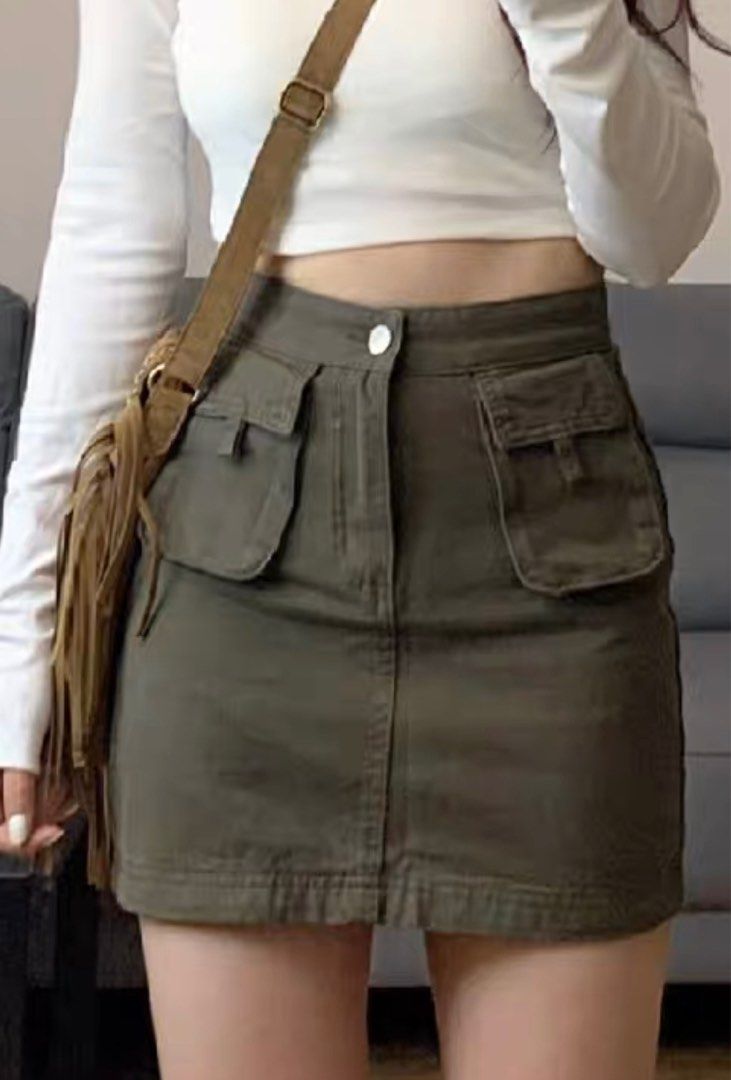 Plus size khaki skirt 39 on sale