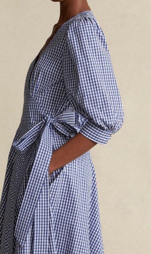 Polo ralph lauren gingham wrap dress clearance