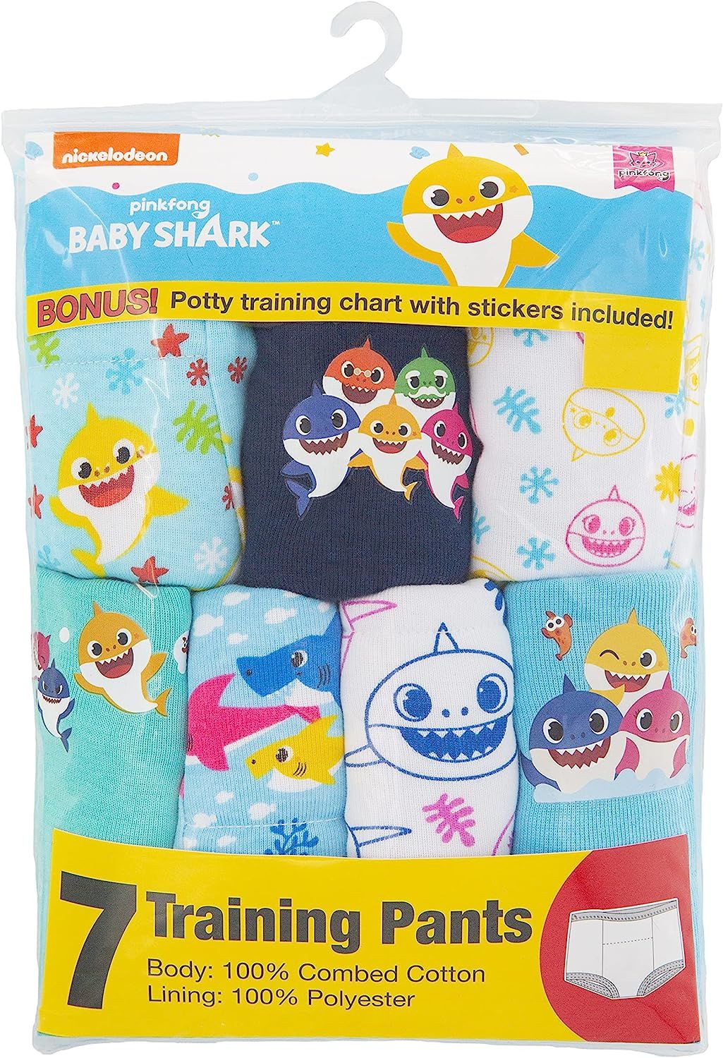 Baby 3 Packs Cotton Training Pants Reusable Toddler Potty Training  Underwear for Boy and Girl Shark-3T
