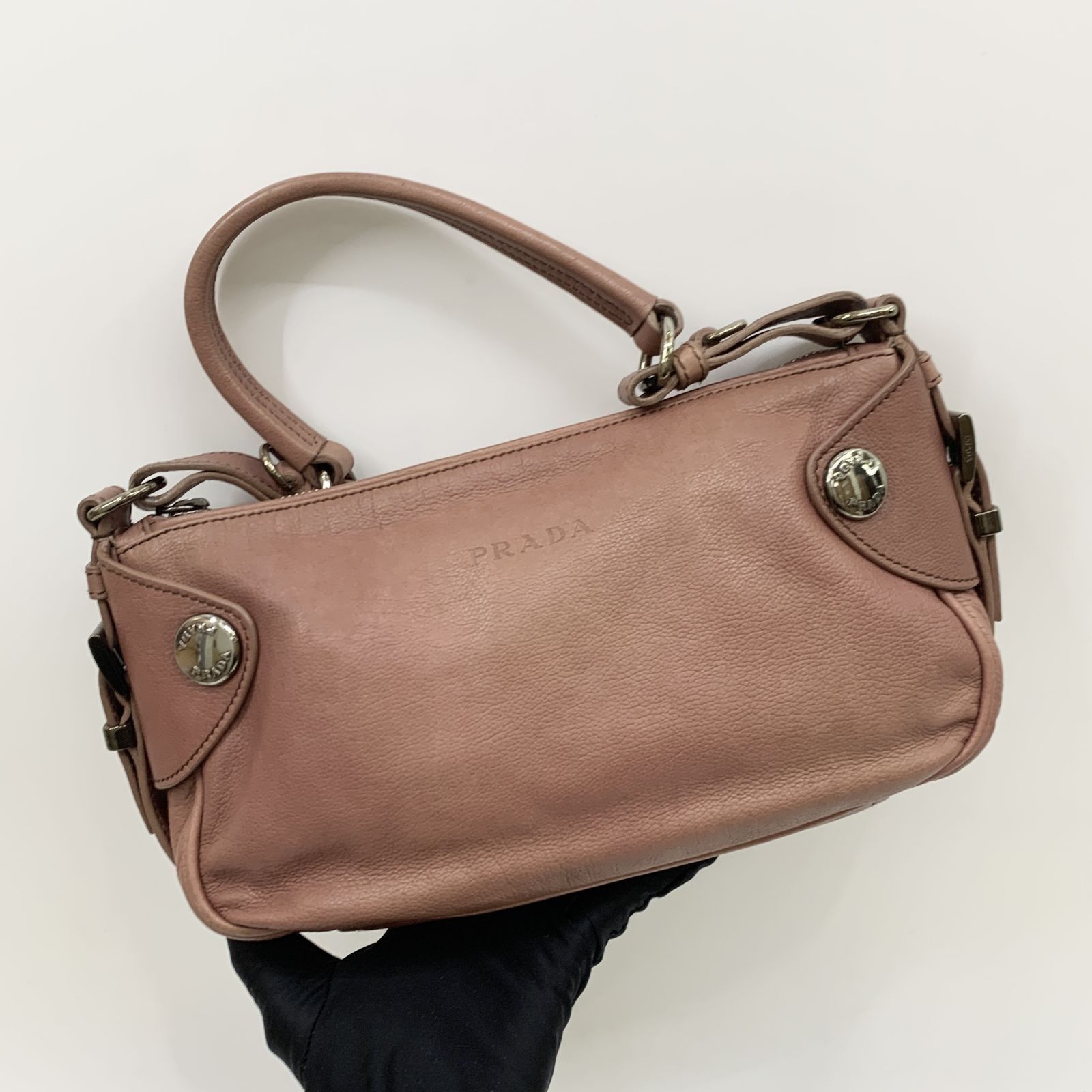 PRADA PINK LEATHER ONE SHOULDER BAG 237020015 KM, Luxury, Bags 