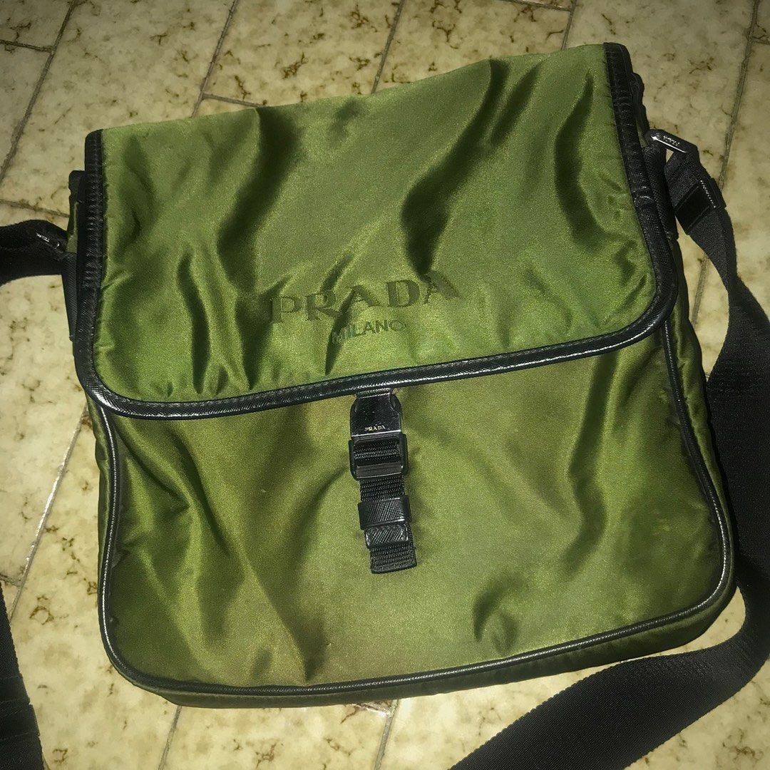 REAL Prada Tracolla Con Pattina Shoulder Bag in army