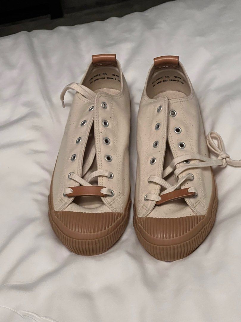 Pras Japan Made Canvas Sneakers Natural/Wheat Fabric With Gum Rubber Soles,  Men'S Fashion, Footwear, Sneakers On Carousell