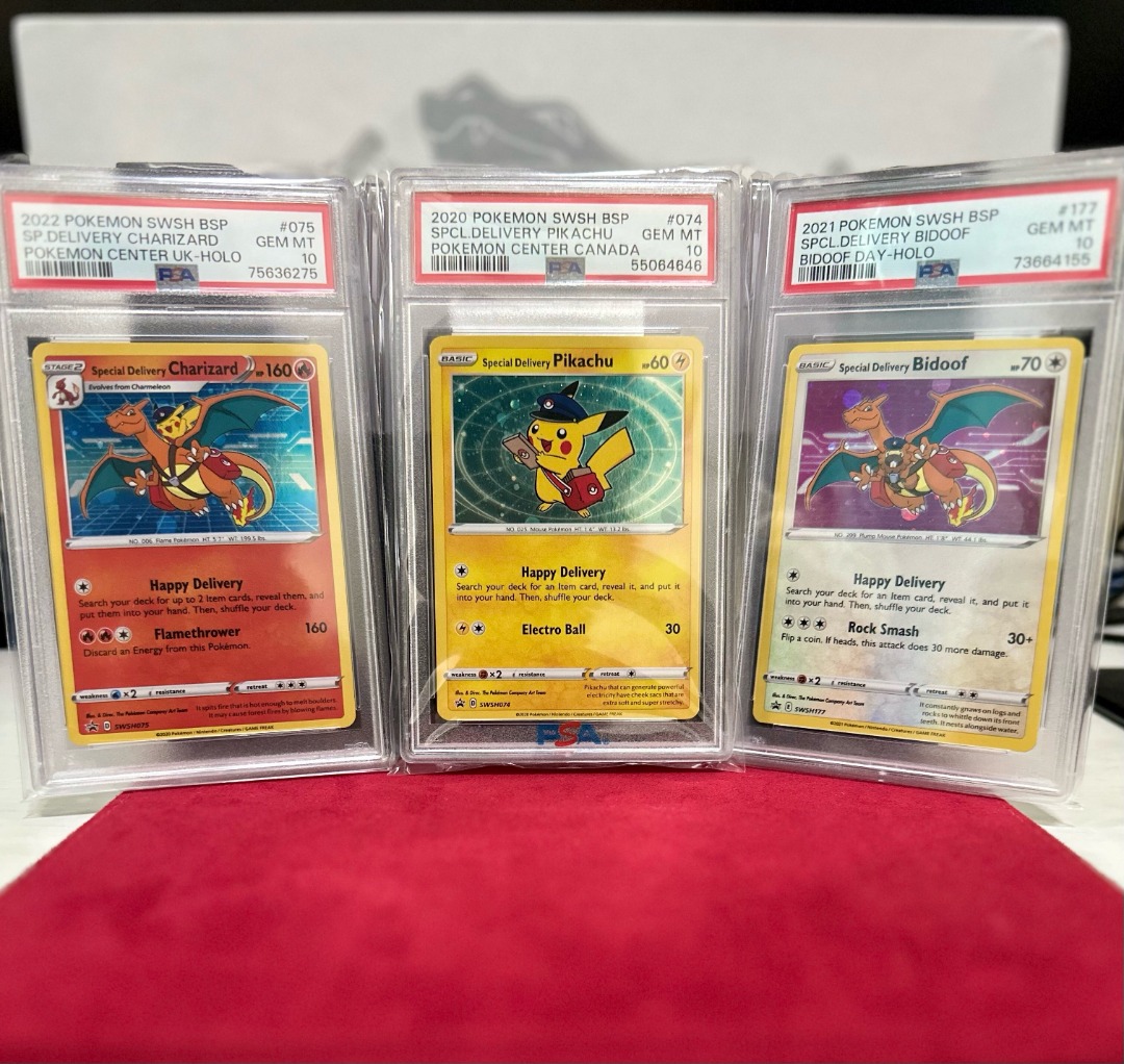 PSA 10 Special Delivery Set (Pikachu, Bidoof, Charizard) Promo 