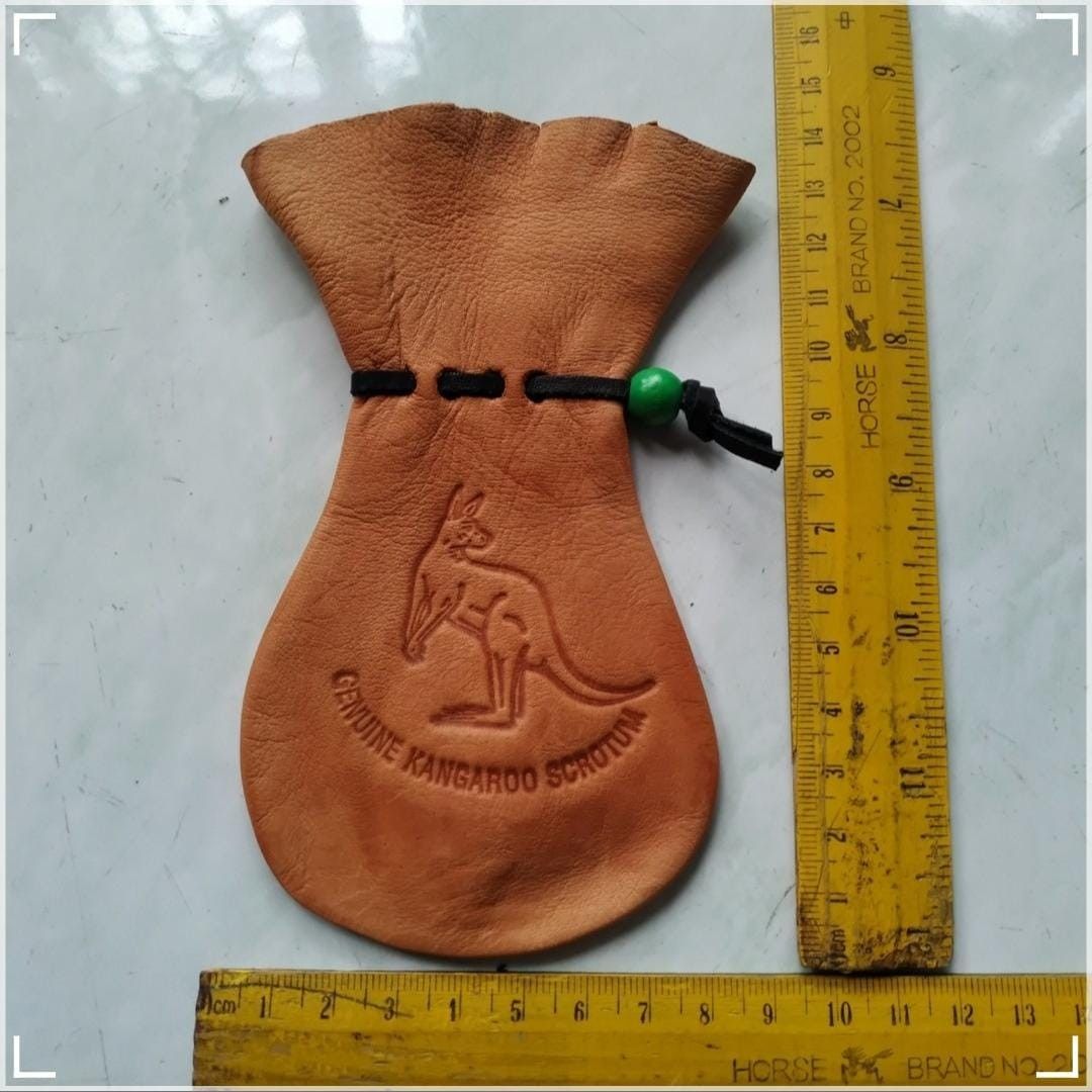 Wavecho - Kangaroo Print Drawstring Genuine Leather Coin Purse | YesStyle