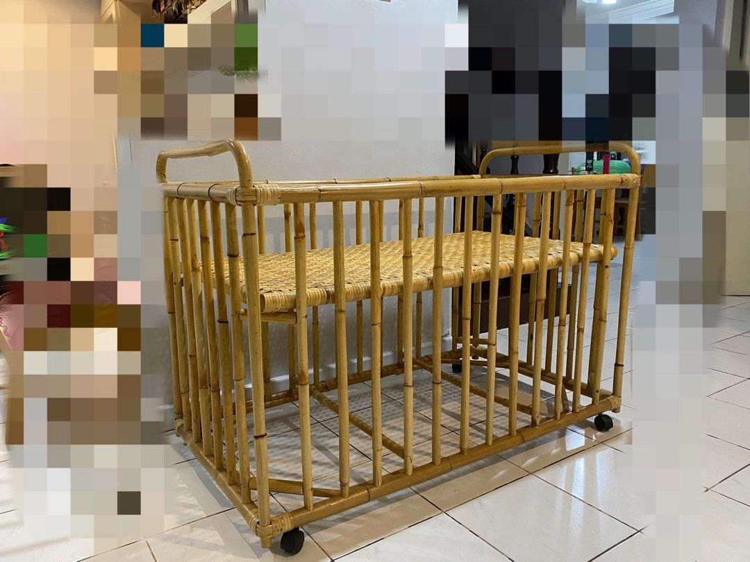 Rattan baby online cot