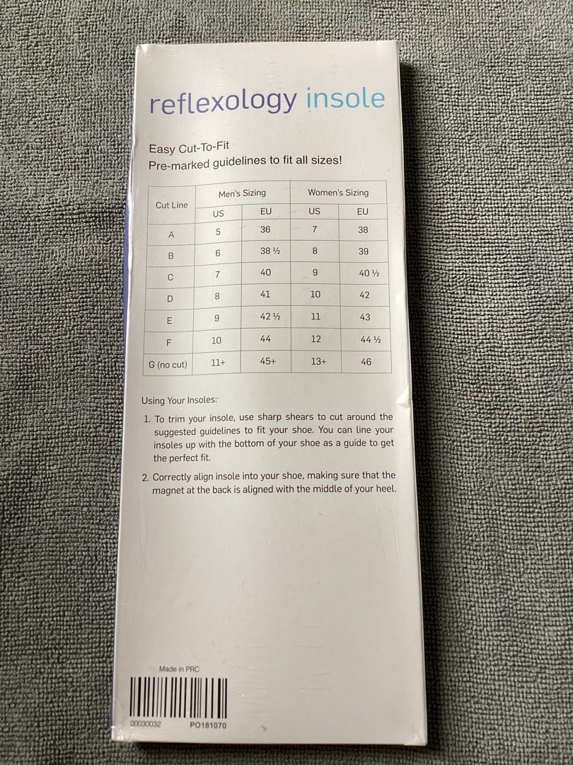 Reflexology insole (Category: Braces, Support & Protection) located in Davao. Submitted by ferdipt (Listing ID 1241755118, Image 2). Description: Reflexology insole Easy Cut-to-Fit Pre-marked guidelines to fit all sizes .