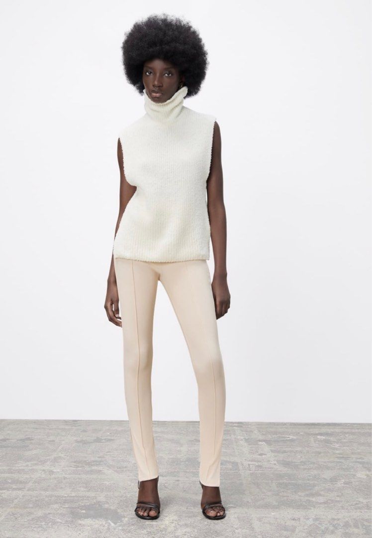Zara Cream Sweater & Ribbed Leggings Outfit 2-3 Years