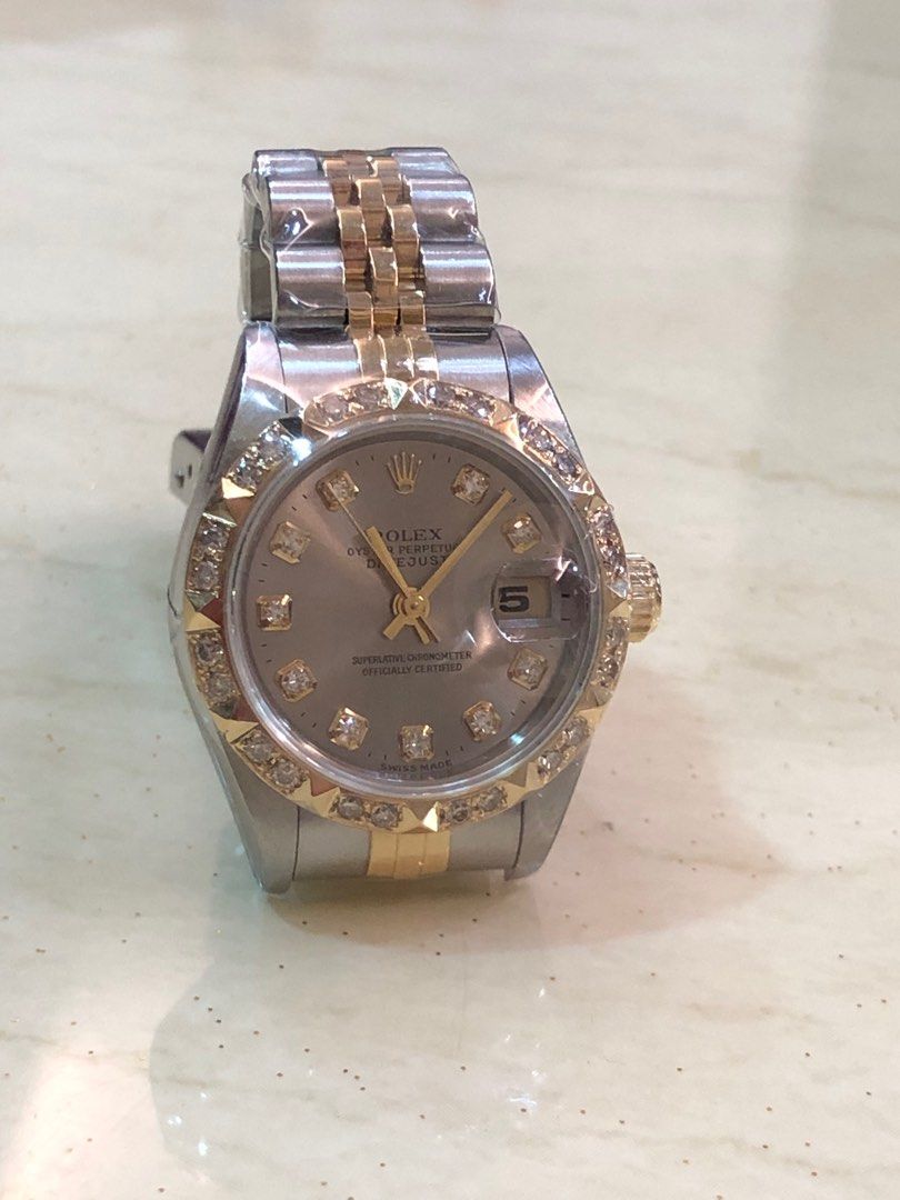 diamond bezel for ladies rolex datejust