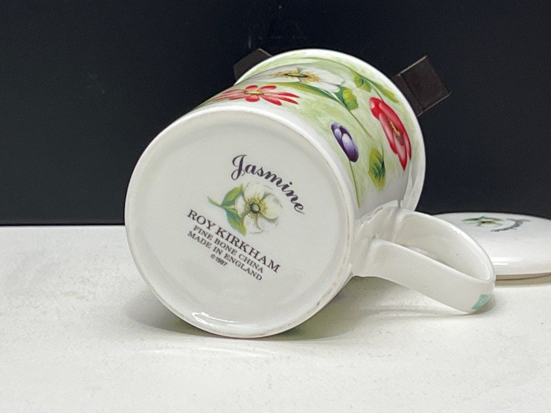Roy Kirkham Blue Rose English Chintz Fine Bone China Mug - Microwave Safe Tea Or Coffee Cup