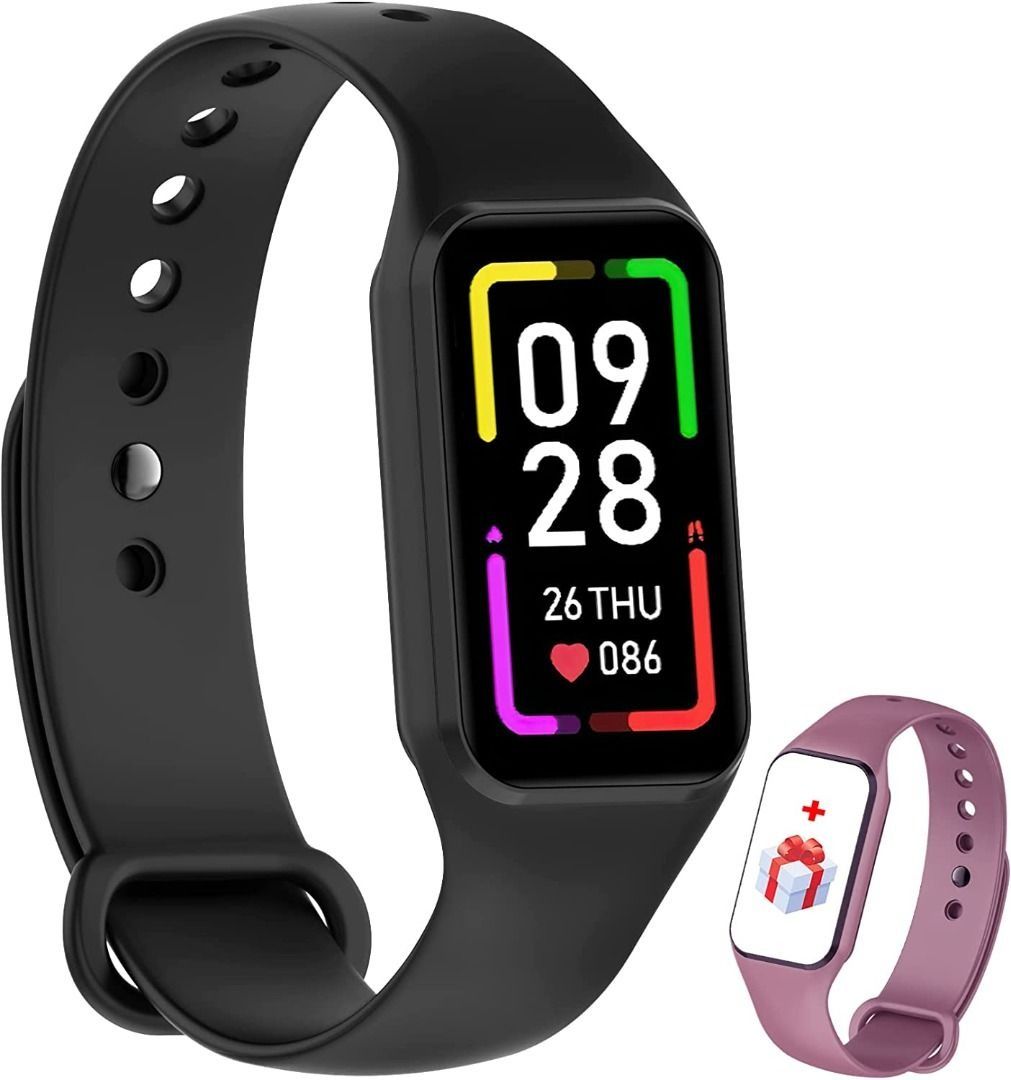 Sale IOWODO Smart Watch Fitness Tracker with Heart Rate Blood Oxygen Sleep Monitor Message Reminder 5ATM Waterproof Step Counter Watch with 24