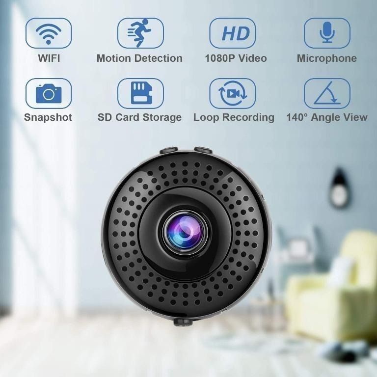 Sale🔥 Mini Camera, QZT 1080P HD Mini Surveillance Camera Long Battery Life  Small Portable WiFi Security Camera for Indoor and Outdoor Use Nanny Cam  with Motion Detection, Furniture & Home Living, Security