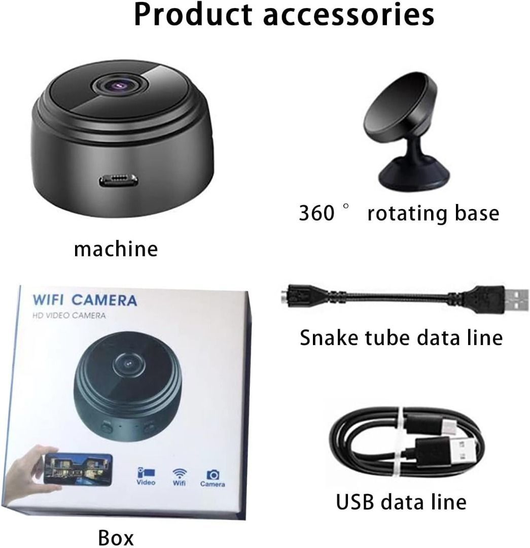 Mini Camera, Wireless WiFi Motion Detects Magnetic Camera, HD