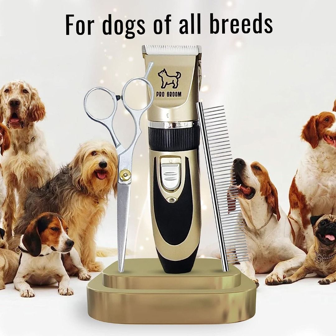 Sale Pro Groom Dog Grooming Kit 11 Pcs Pet Grooming Kit with Dog Clippers Dog Nail Clippers Scissors Comb Nail File Cordless and Rechargeable