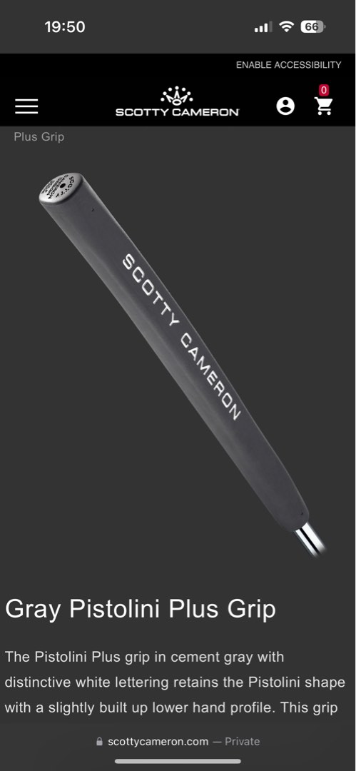 Scotty Cameron For Tour Use Only Grey & White Pistolini PLUS Circle T Putter Grip 16 1024x768