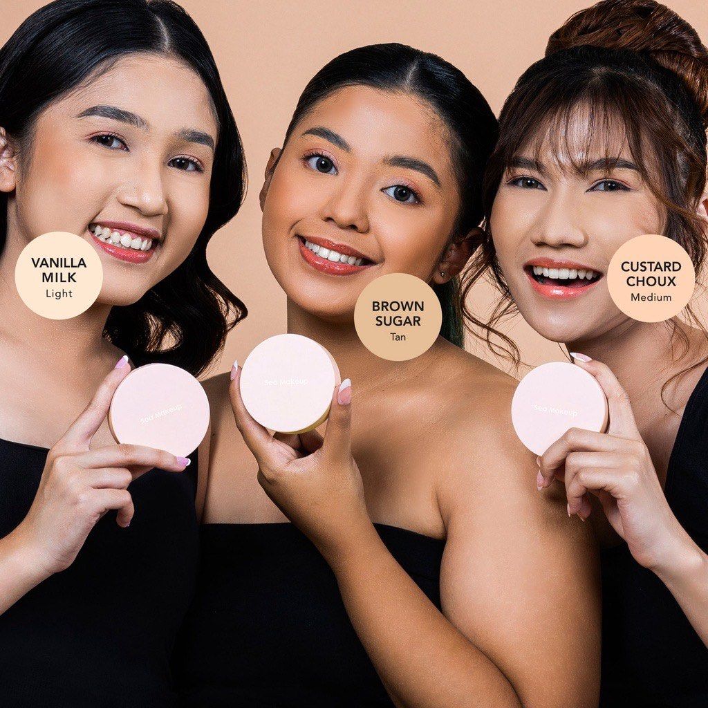 Sea Makeup Acne Cover Smooth Two Way Cake Pressed Powder and Matte