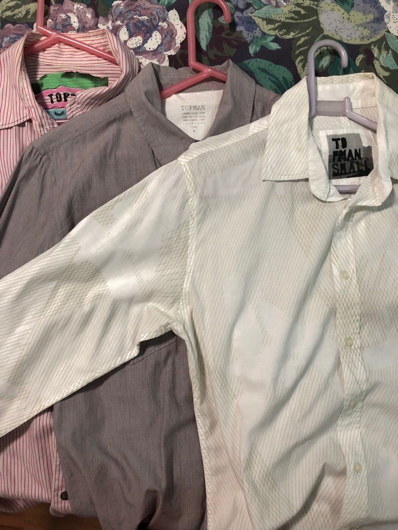 Set of 3 Topman Casual long Sleeve Shirts Men s Fashion Tops