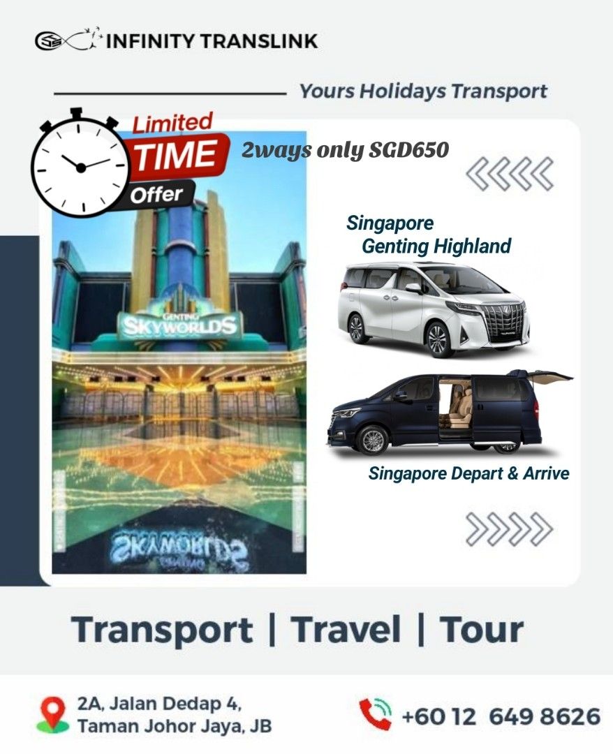 SG JB TRANSPORT Daytour Chartered Johor Legoland Desaru Malacca Port