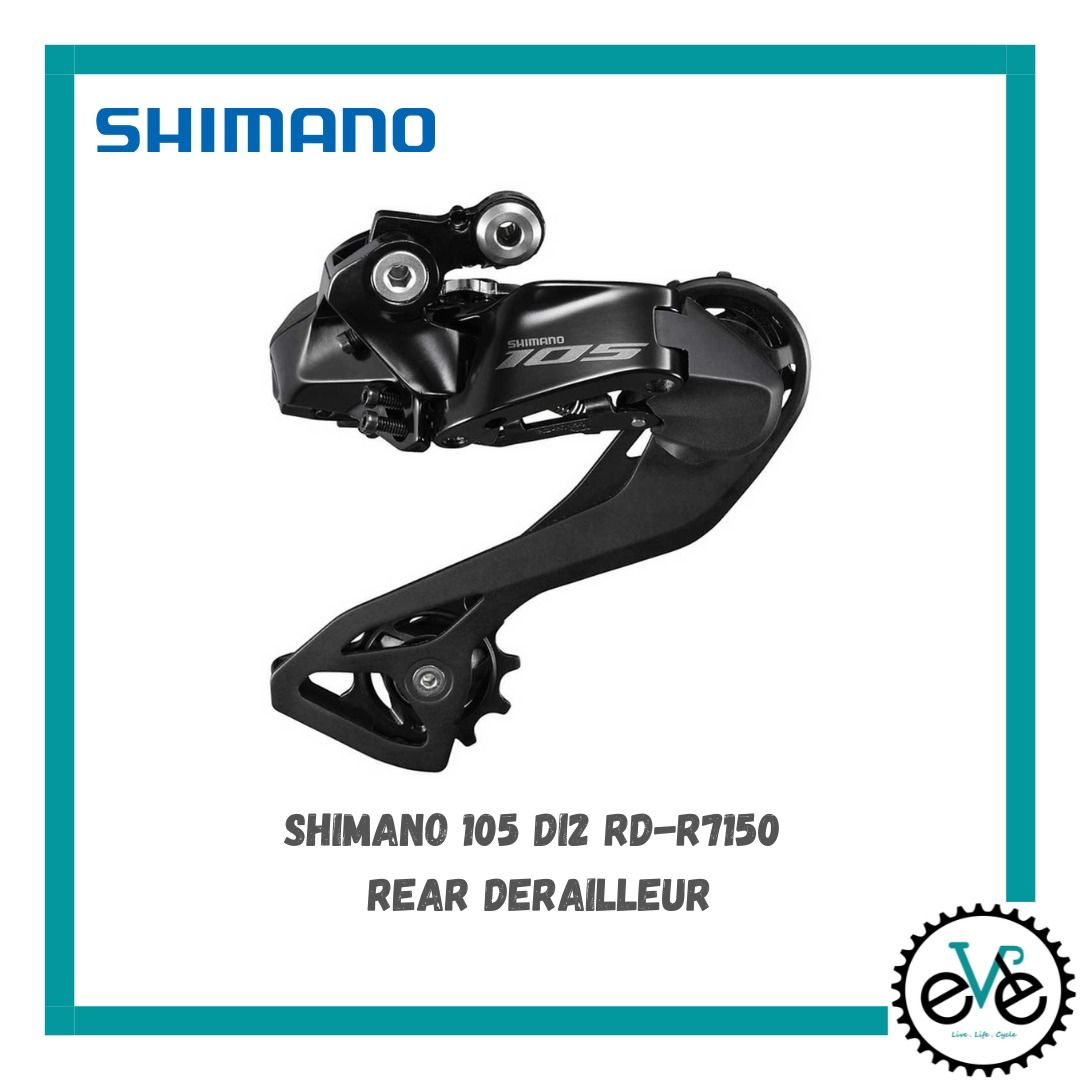Shimano 105 Di2 RD-R7150 12 Speed Rear Derailleur, Sports Equipment ...
