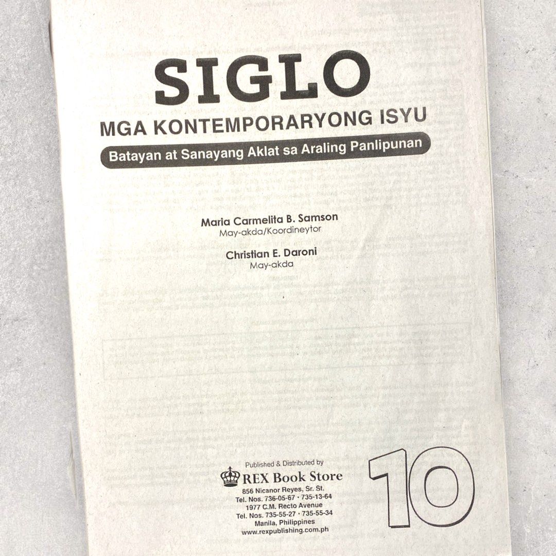 Siglo Mga Kontemporaryong Isyu 10 Batayan At Sanayang Aklat Sa Araling Panlipunan Hobbies 3977