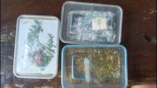 Silver and Gold Alphabet Flakes and Dried Flowers | All in one | All items in picture | for resin business