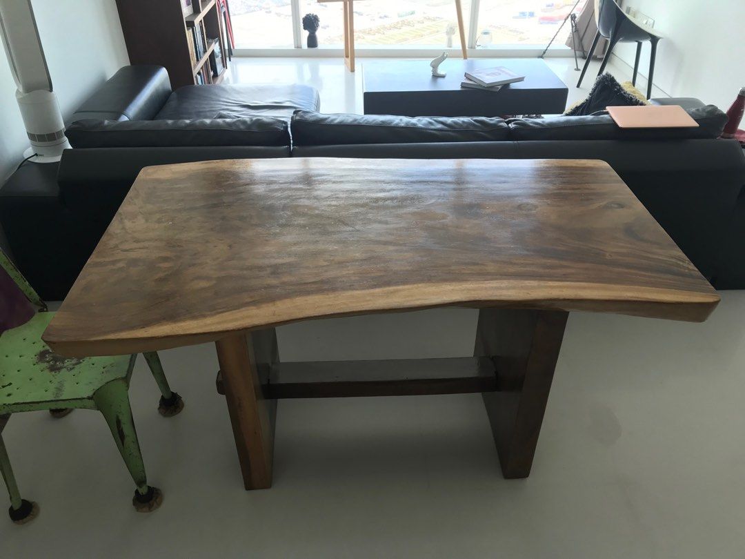 Solid wood table (Category: Tables & Sets) located in Singapore. Submitted by guyou3202 (Listing ID 1241794873, Image 2). Description: Expats moving out sale. Everything must go. Please check our listing for more updates of items and deals. Solid wood table for sale. It is very heavy. In very good condition. Viewing at 76 Shenton Condo. Length 150cm Breath 88-78cm Height 79cm Self Collection Only. Length 158cm Ht 74cm Breath 38-33cm .