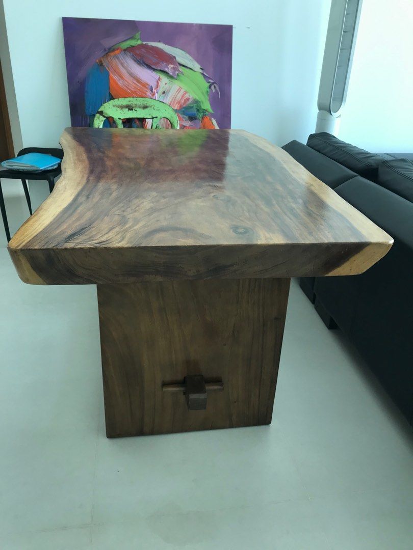 Solid wood table (Category: Tables & Sets) located in Singapore. Submitted by guyou3202 (Listing ID 1241794873, Image 3). Description: Expats moving out sale. Everything must go. Please check our listing for more updates of items and deals. Solid wood table for sale. It is very heavy. In very good condition. Viewing at 76 Shenton Condo. Length 150cm Breath 88-78cm Height 79cm Self Collection Only. Length 158cm Ht 74cm Breath 38-33cm .
