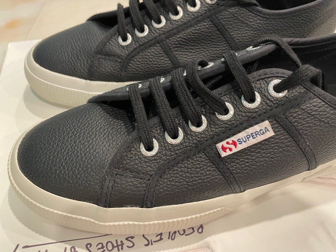 Superga black leather sneakers Men s Fashion Footwear Sneakers