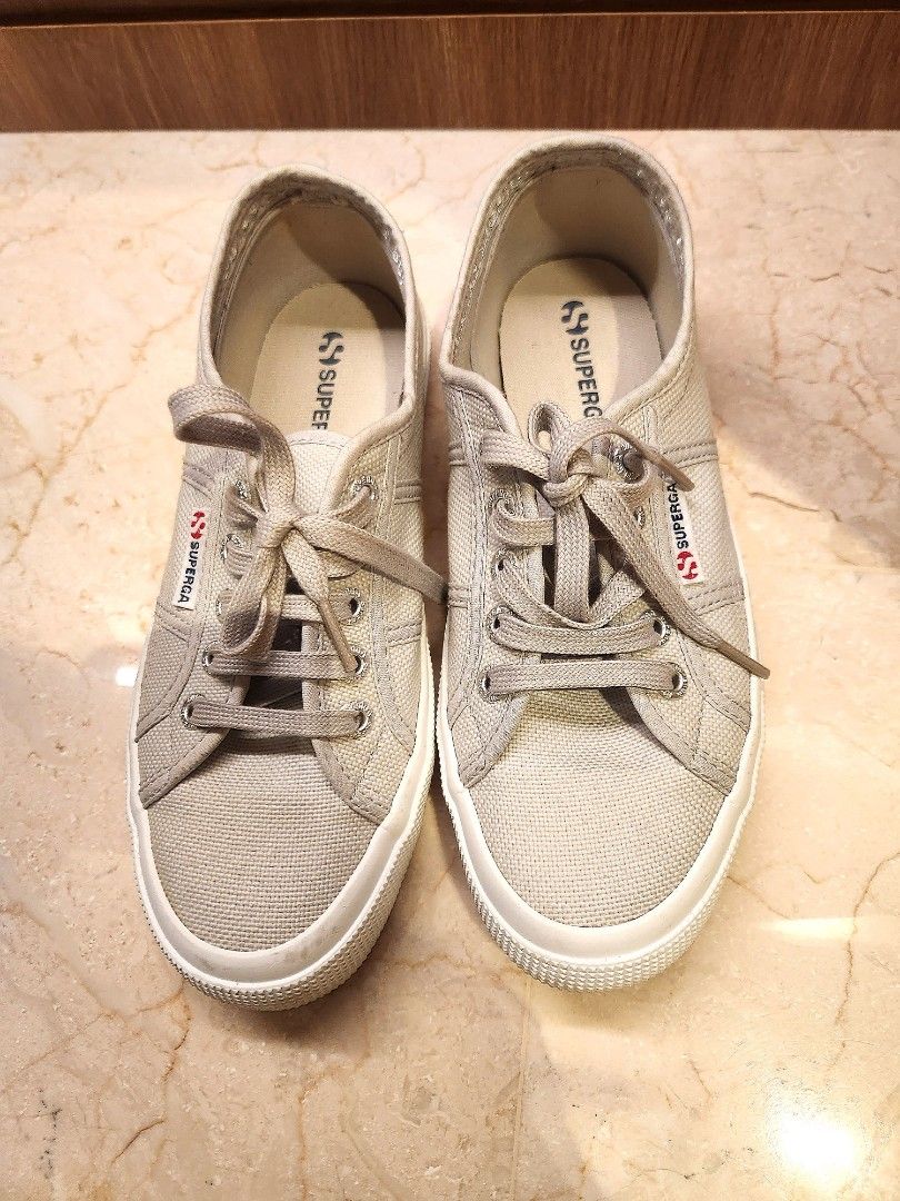 Superga Light Grey Sneakers Women s Fashion Footwear Sneakers