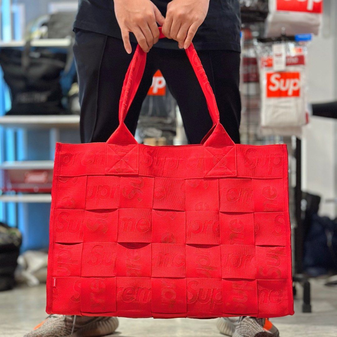 Supreme Woven Large Tote RED