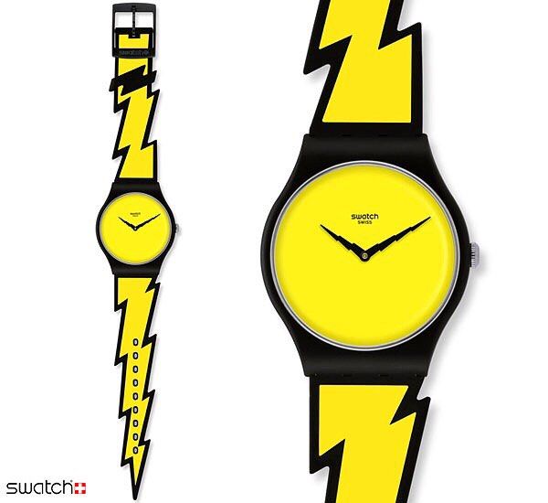 Swatch Jeremy Scott Lightning Flash Watch SUOZ104 Limited Edition Rare Wrist Time Yellow