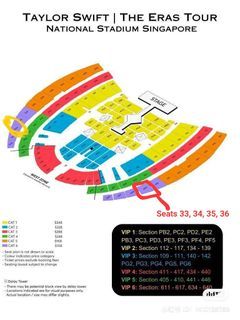 Taylor Swift The Eras Tour CAT 6 Tickets ( x4 ) Singapore