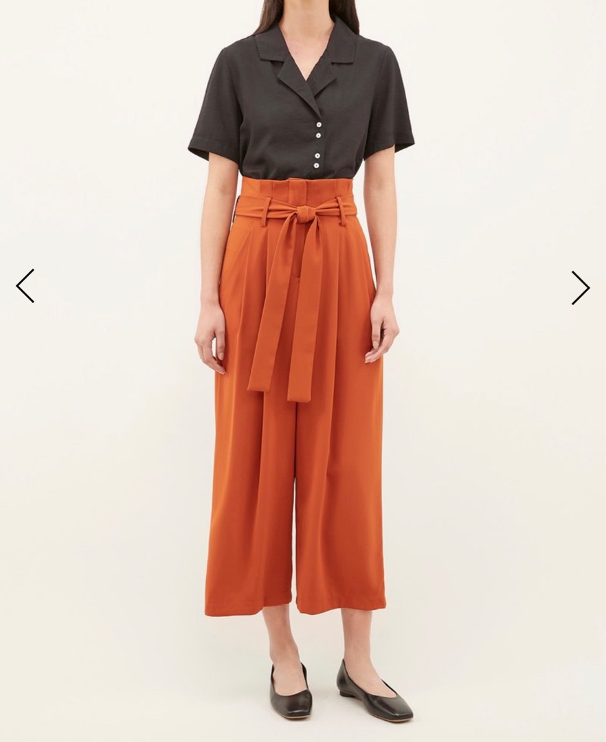 Burnt orange paper bag hot sale pants
