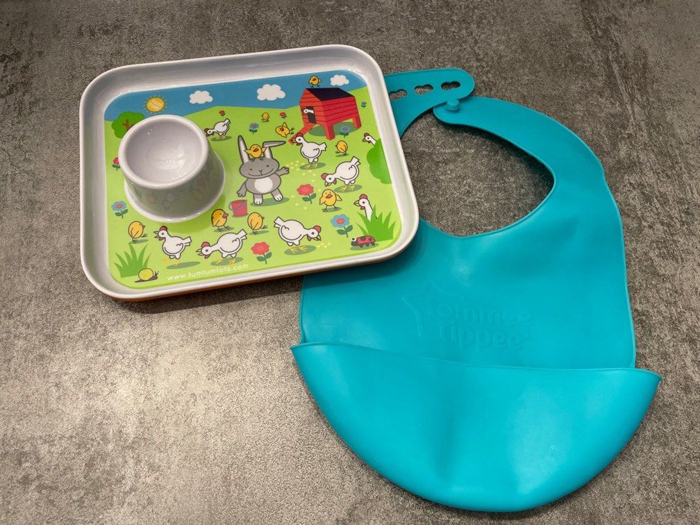 Tommee Tippee Bib and TumTum plastic plate Babies Kids Nursing