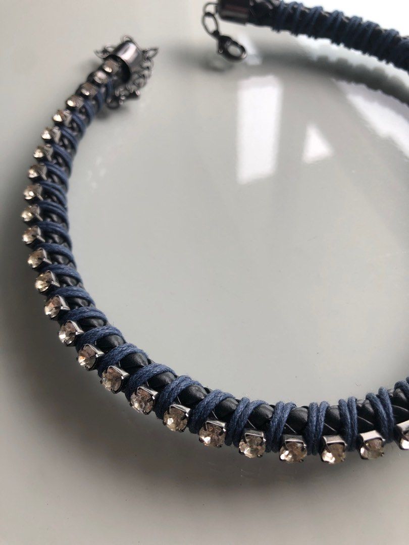 Topshop Navy Silver Choker Women s Fashion Jewelry