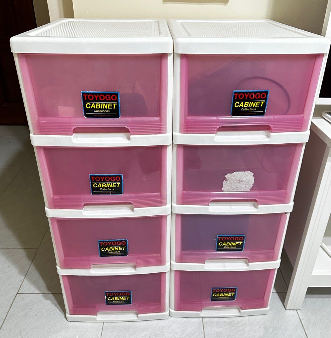 Toyogo 4 tier Plastic Storage Drawer, Furniture & Home Living, Furniture, Shelves,