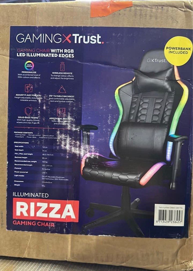 TRUST RGB GAMING CHAIR, Furniture & Home Living, Furniture, Chairs on  Carousell