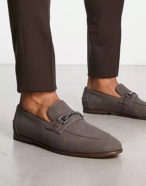 Mens grey loafers top uk
