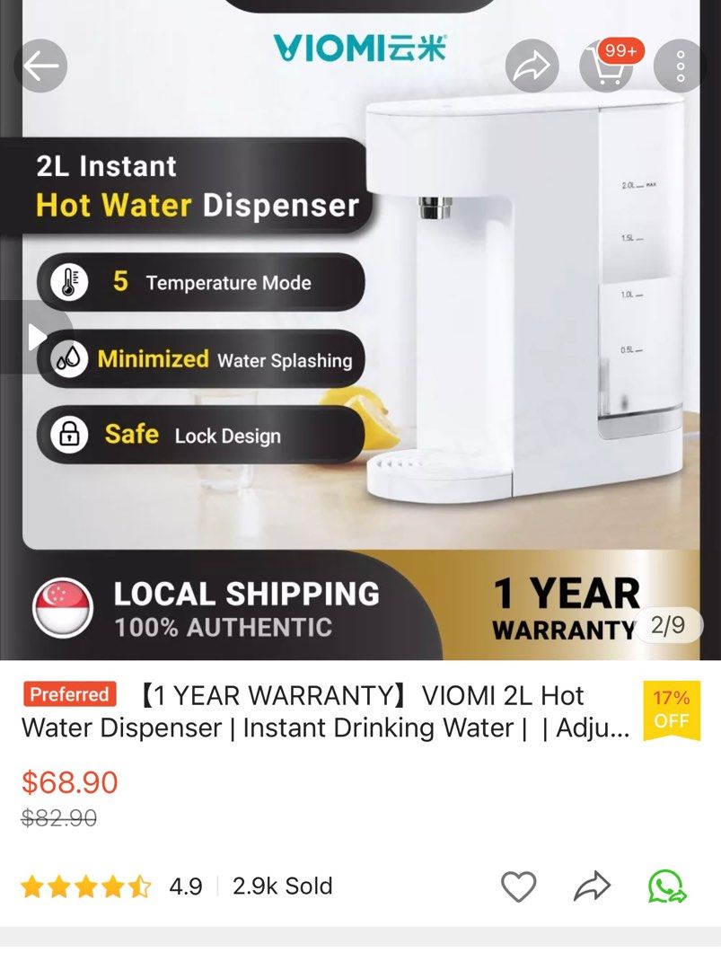 Viomi Water Dispenser, TV & Home Appliances, Kitchen Appliances, Water