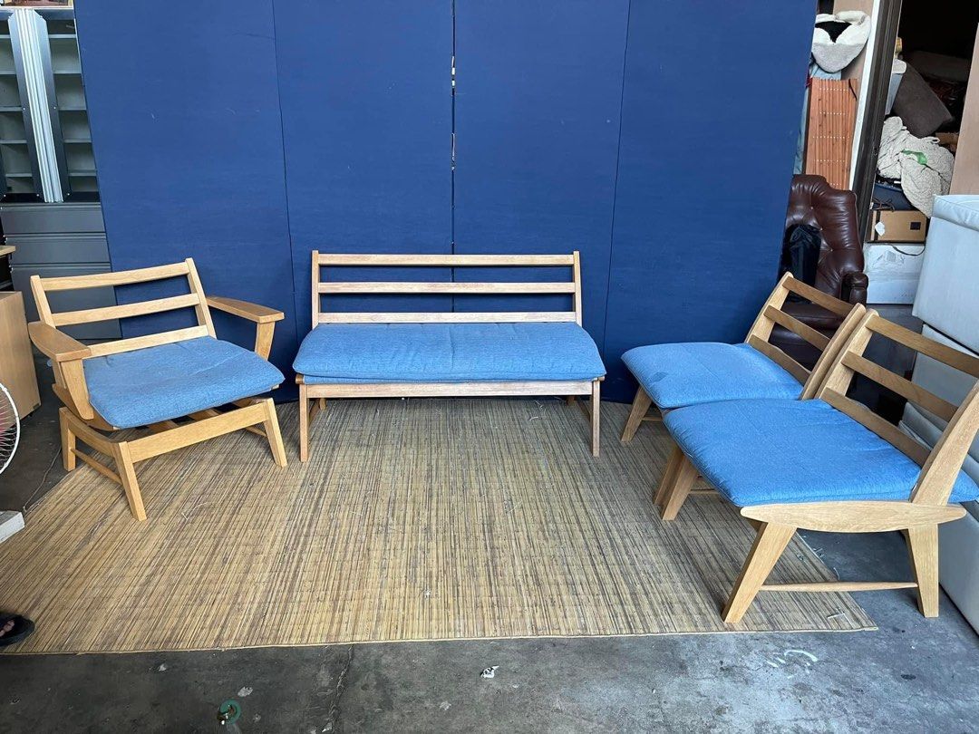 Wooden sofa set Japan surplus, Furniture & Home Living, Furniture