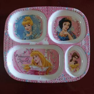 Young Girl's princess weaning plate for kids with free cutlery