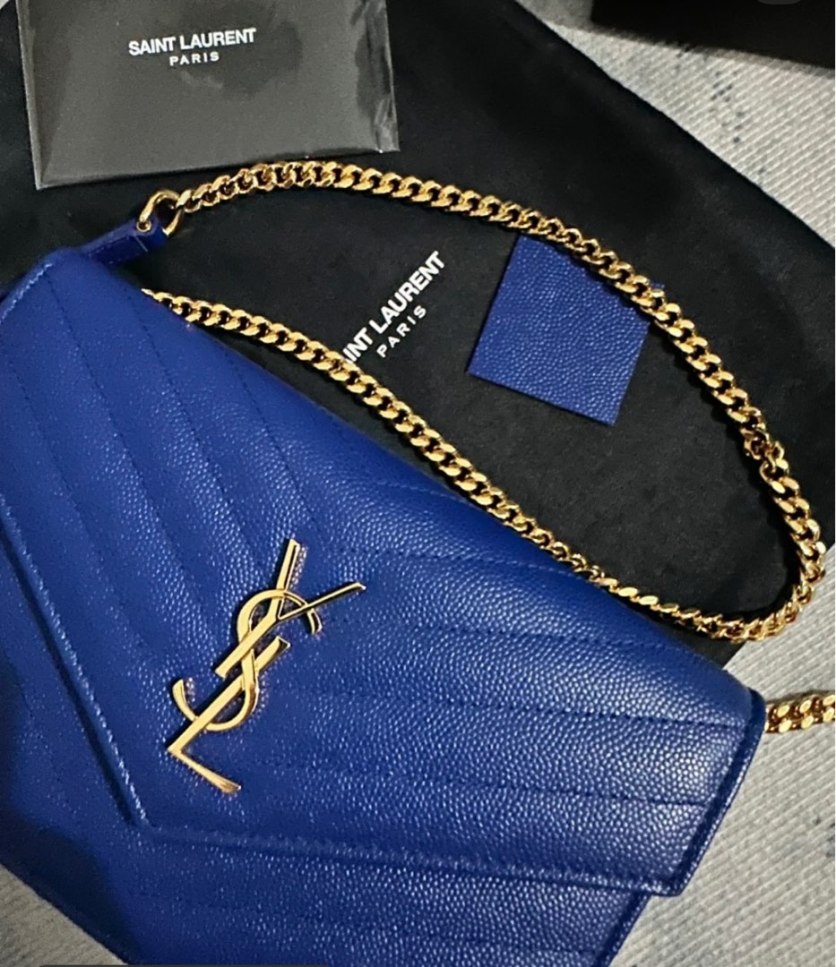 YSL wallet on chain, Luxury, Bags & Wallets on Carousell