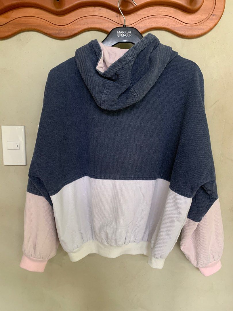 Zaful color top block suede sweatshirt