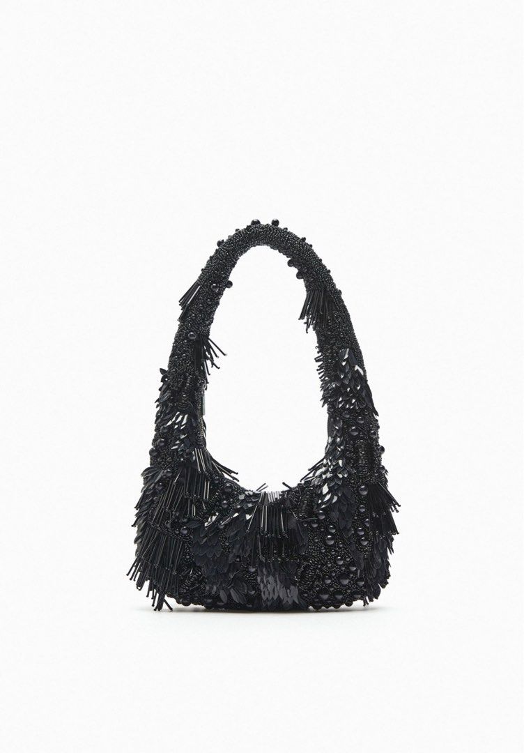 ZARA Beaded Bag Black Women s Fashion Bags Wallets Shoulder